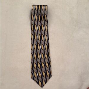 Fontana New York Elegant Gold and Black Men's Tie 100% silk hand made‎